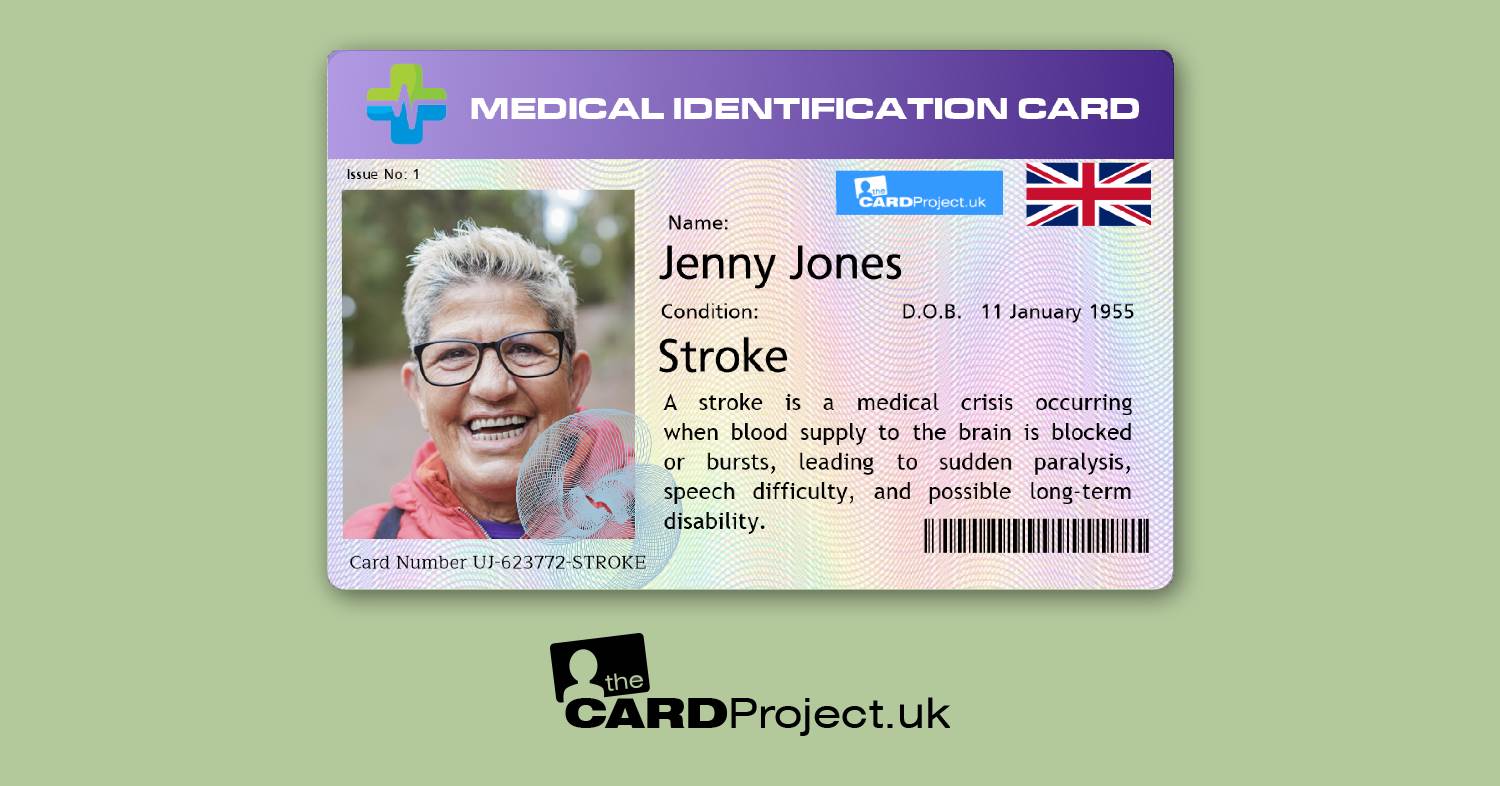 Stroke Premium Photo Medical ID Card   (FRONT)